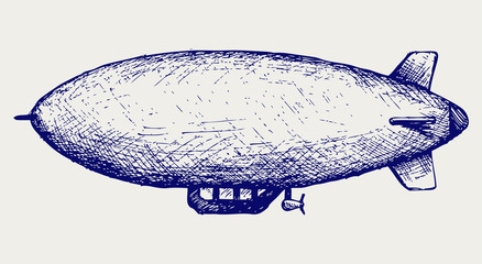 Dirigible. Doodle style © Kreatiw