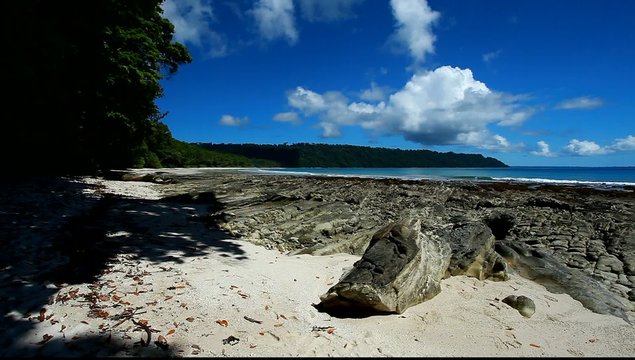 Havelock Island blue sky with white clouds- India