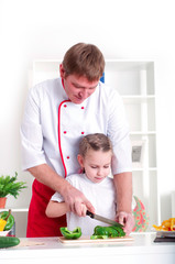 family cooking together