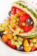 fruit salad in watermelon