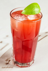 red drink with cranberry and grapefruit