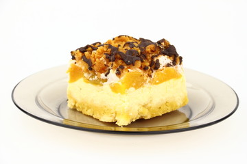 Cheesecake with peaches