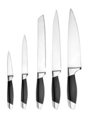 Set of kitchen knives