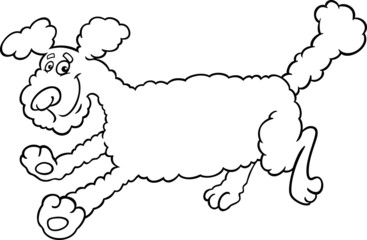 running poodle cartoon for coloring