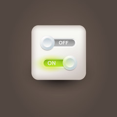 Icon with power sliders for user interface