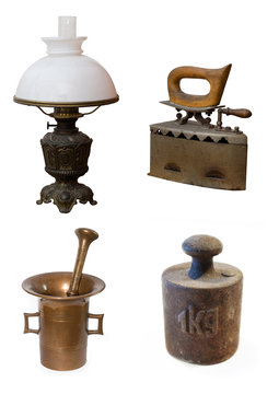 antiques isolated on the white background