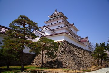Aizuwakamatsu Castle in Fukushima, Japan