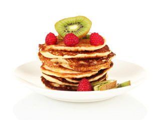 delicious sweet pancakes isolated on white