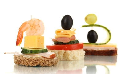 Canapes isolated on white