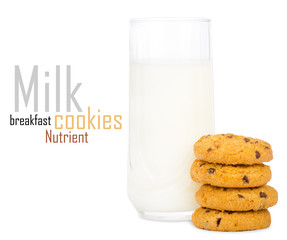 Glass of milk and cookies