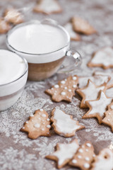 christmas cookies with coffee