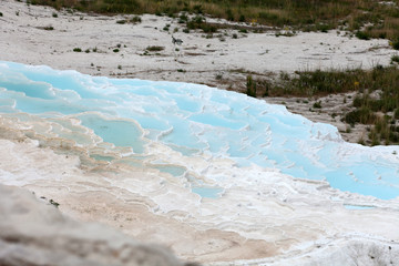 Travertine pools and terraces in Pamukkale Turkey