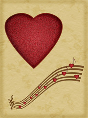 Love music vertical - heart notation