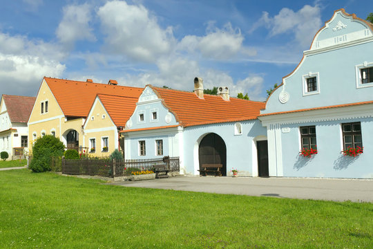 Rural decorated houses in Zabori ( Czech Republic)