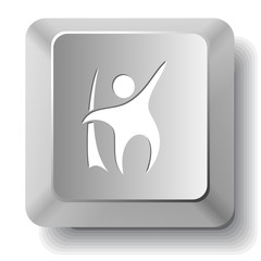 Little man. Vector computer key.