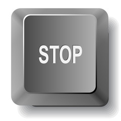 Stop. Vector computer key.