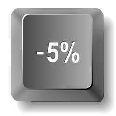 -5%. Vector computer key.