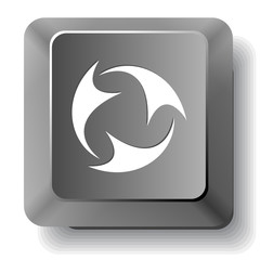 Abstract recycle symbol. Vector computer key.