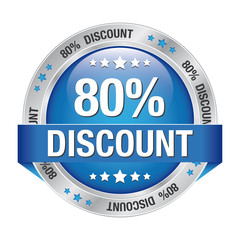 80 percent discount blue button