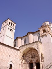 The basilica of san Francesco in Assisi in Tuscany in Italy