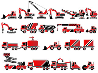 20 ICONS WORK VEHICLES RED
