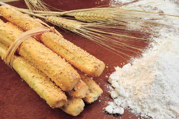 Breadsticks and wheat
