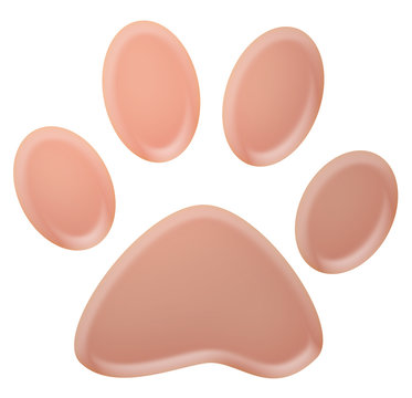 3d pink animal paw