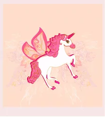 Abwaschbare Fototapete Pony Vektor-Illustration des schönen Einhorns.