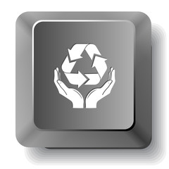 Protection nature. Vector computer key.