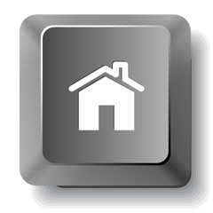 Home. Vector computer key.