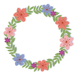 Wreath with decorative flowers