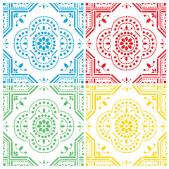 Fototapeta premium Ornament-Muster Mexiko 4 Farben