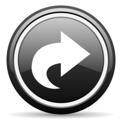 next black glossy icon on white background