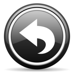 back black glossy icon on white background