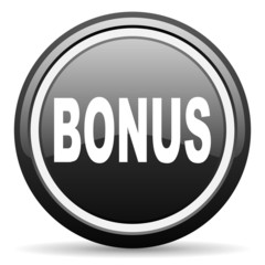 bonus black glossy icon on white background