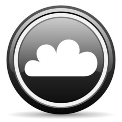 weather forecast black glossy icon on white background