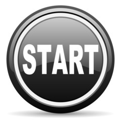start black glossy icon on white background