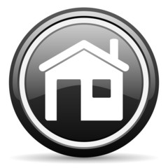 home black glossy icon on white background