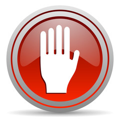 Obraz premium stop red glossy icon on white background