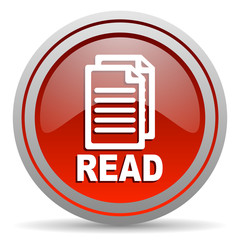 read red glossy icon on white background