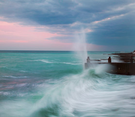 
long exposure sea wave