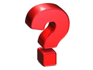 3D Question Red Sign