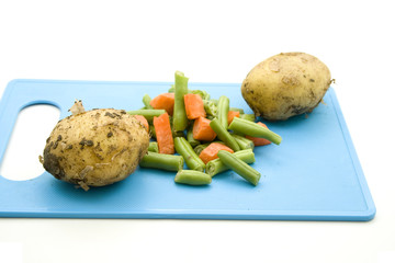 Gemüse aus Brettchen