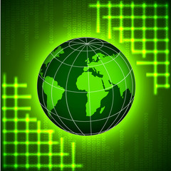 Planet with grid. EPS10 vector