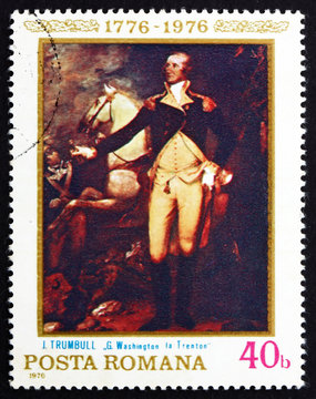 Postage stamp Romania 1976 Washington at Trenton