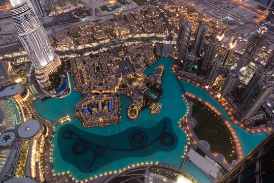 Dubai Fountain Area from Burj Khalifa