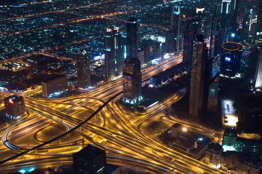 Dubai intersection from Burj Khalifa