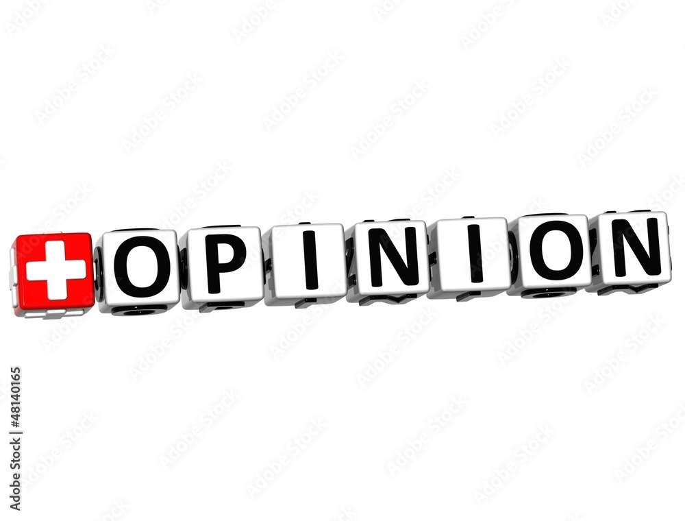 Poster 3d add opinion button click here block text