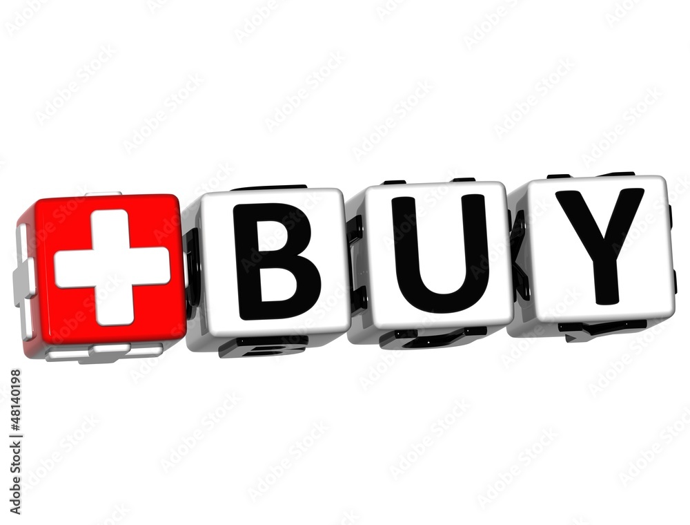 Poster 3d buy button click here block text