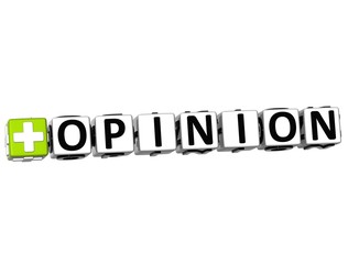 3D Add Opinion Button Click Here Block Text